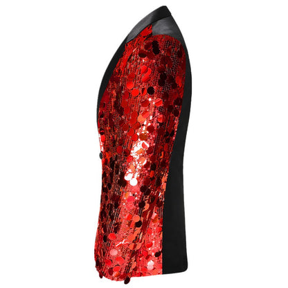 New Men Luxury Sequin Suit Jacket Silver / Gold Fashion Singer Bar KTV Dance Party Stage Performance Dress Blazers Coats