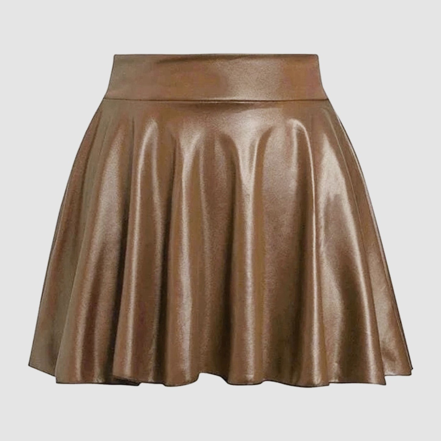 Y2k Pu Leather Mini Skirt Women Vintage High Waist Pleated Skirts Streetwear Korean Black Slim Casual A Line Skirts 2024 New