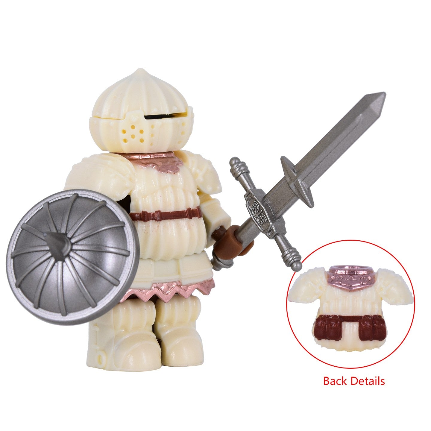 Miniatura de Cavaleiro da Cebola Medieval com Armadura Detalhada de Cavaleiro Negro e Blocos de Montar de Escudo Intercambiável