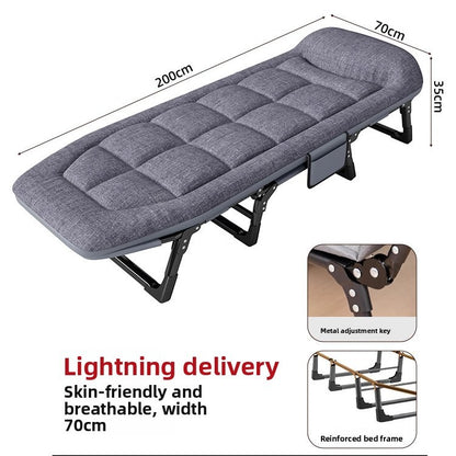 Cama dobrável para almoço, escritório, poltrona reclinável individual, portátil, acompanhante de hospital, maca, cama de solteiro para soneca com dupla finalidade