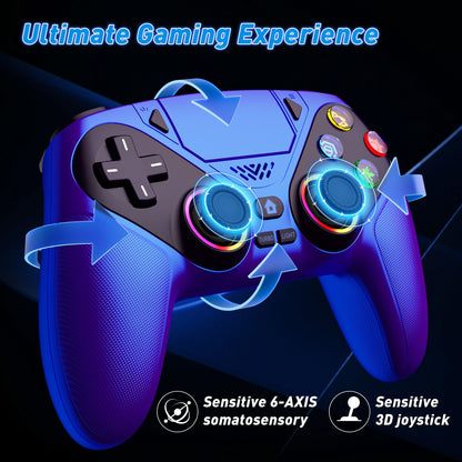 Controller for Playstation 5/PS5/PS5 Pro/Slim/PC,Wireless Gamepads RGB Joystick Turbo/Marco Program Dual Vibrate Game Controle