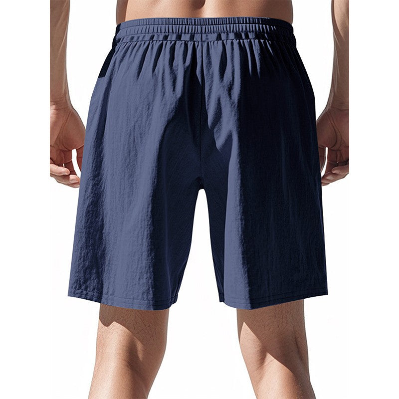 New Men's Cotton Linen Shorts Pants Male Summer Breathable Solid Color Linen Trousers Beach Shorts Fitness Streetwear