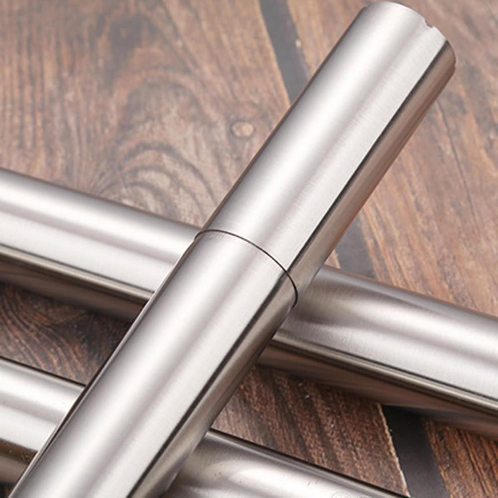 Stainless Steel Barbecue Skewer Storage Tube Charcoal Grill Skewer Flat BBQ Fork Kitchen Outdoor Camping Accessories Utensils