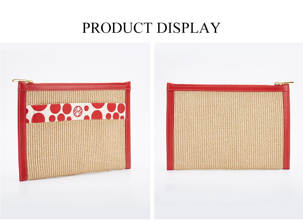 CHCH Handmade Woven Clutch Bag Ribbon Embellished Niche Style Clutch Bag