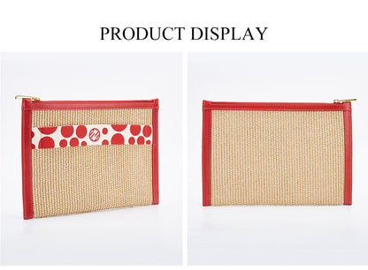CHCH Handmade Woven Clutch Bag Ribbon Embellished Niche Style Clutch Bag