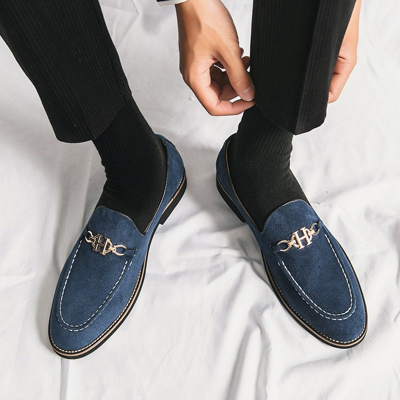 Fashion Brand Men Suede Leather Shoes Comfortable Pointed Social Shoe Male Driving Shoes Luxury Flat Loafers Men zapatos hombre