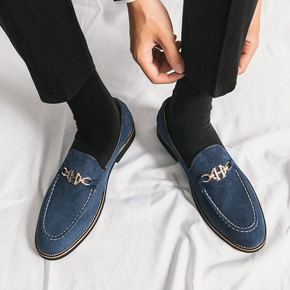 Fashion Brand Men Suede Leather Shoes Comfortable Pointed Social Shoe Male Driving Shoes Luxury Flat Loafers Men zapatos hombre