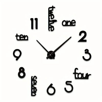 Frameless giant wall clock, modern home decoration,  bedroom, and   for home office. living room decoration