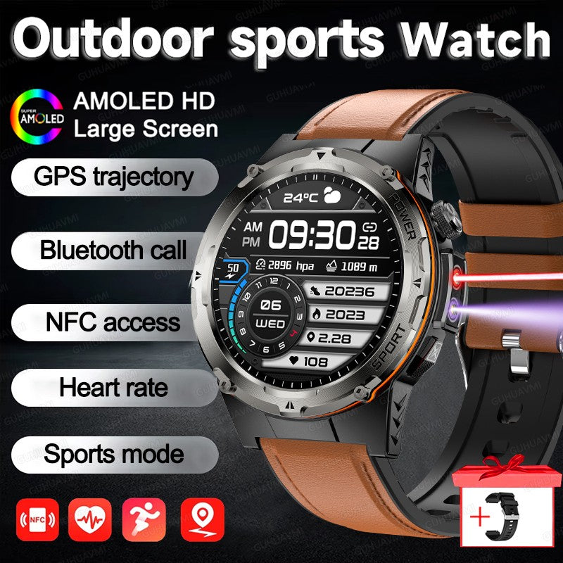 2026 Popular Outdoors GPS Sports Smart Watch Masculino Tela AMOLED Bússola à Prova D'água 500mAh NFC Chamada HD Smart Watch Para Homens T-REX 3