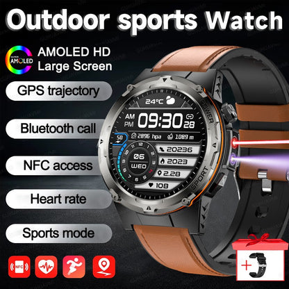 2026 Popular Outdoors GPS Sports Smart Watch Masculino Tela AMOLED Bússola à Prova D'água 500mAh NFC Chamada HD Smart Watch Para Homens T-REX 3