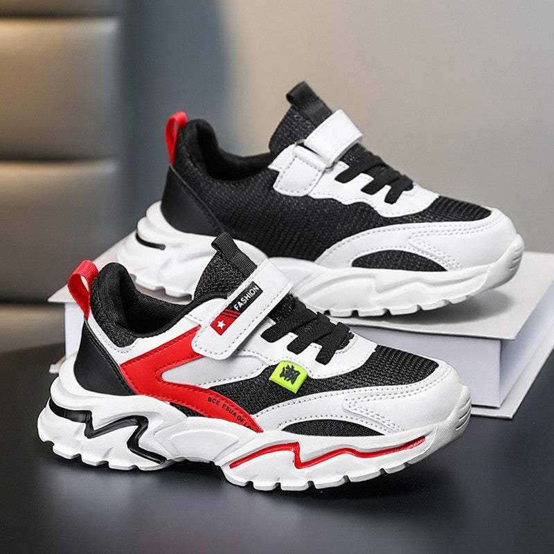 Kids Sports Shoes Boys Sneakers Trendy Non-Slip Running Walking Shoes For School Children Lightweight Casual Tennis Footwear