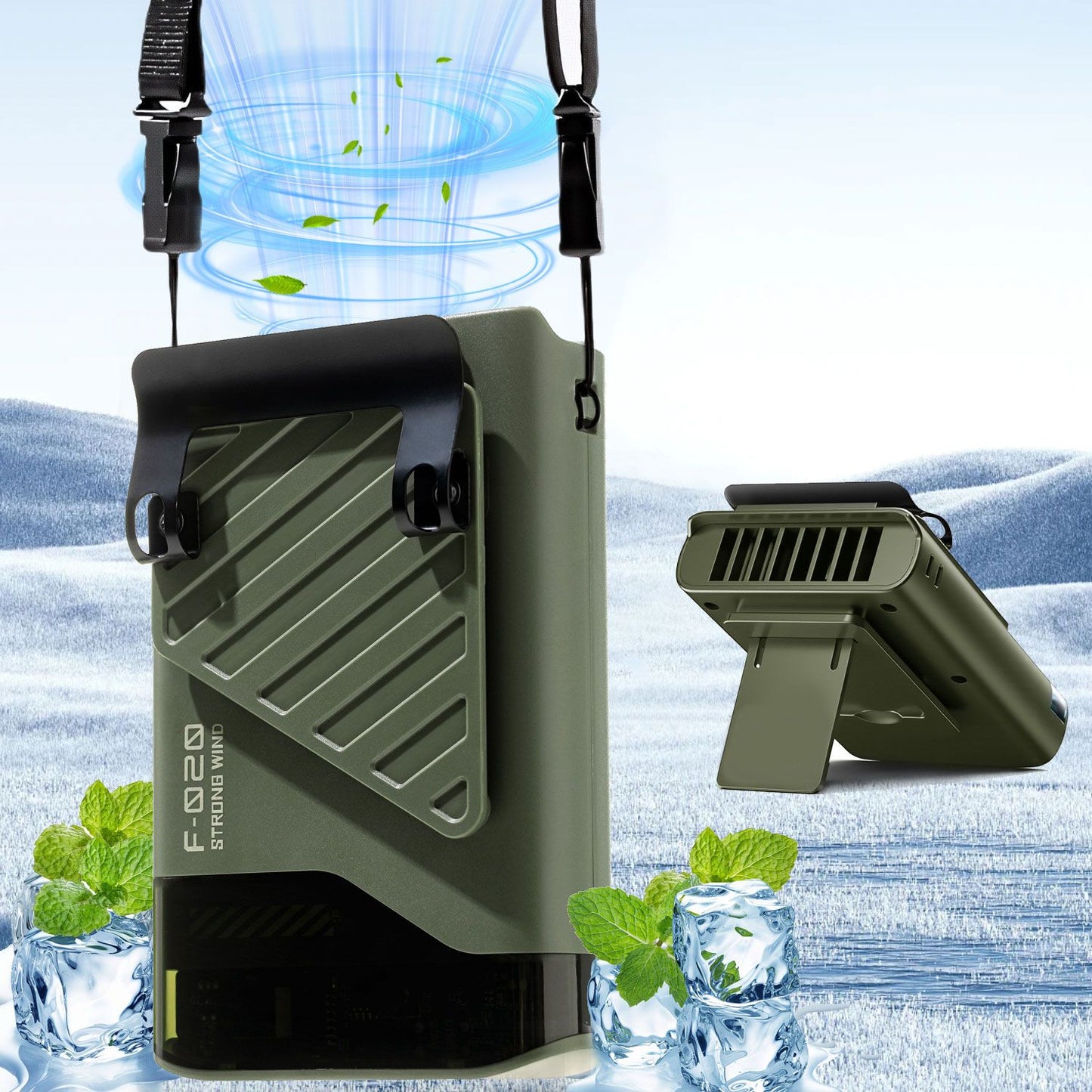 Portable Waist Fan with Belt Clip Light Mute Five Hole New Neck Hanging Fan Suitable for Outdoor Travel of Office Desk