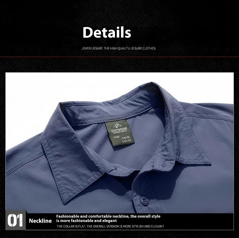 Spring Men Long Sleeve Shirts Mens Tactical Work Outdoor Cargo Shirts Men Summer Casual Breathable Quick Dry Safari Hiking Shirt