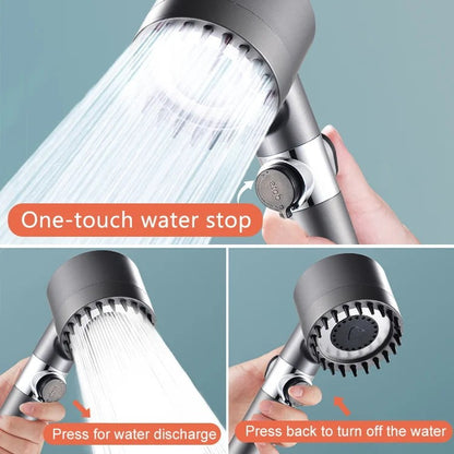 High Pressure Showerhead 3 Modes Water Saving Pressurized Shower Head Massage And Skin Beauty Multifunctional Shower Head