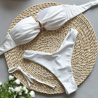 2025 New Sexy Bikini Tube Top Split Women's Swimwear