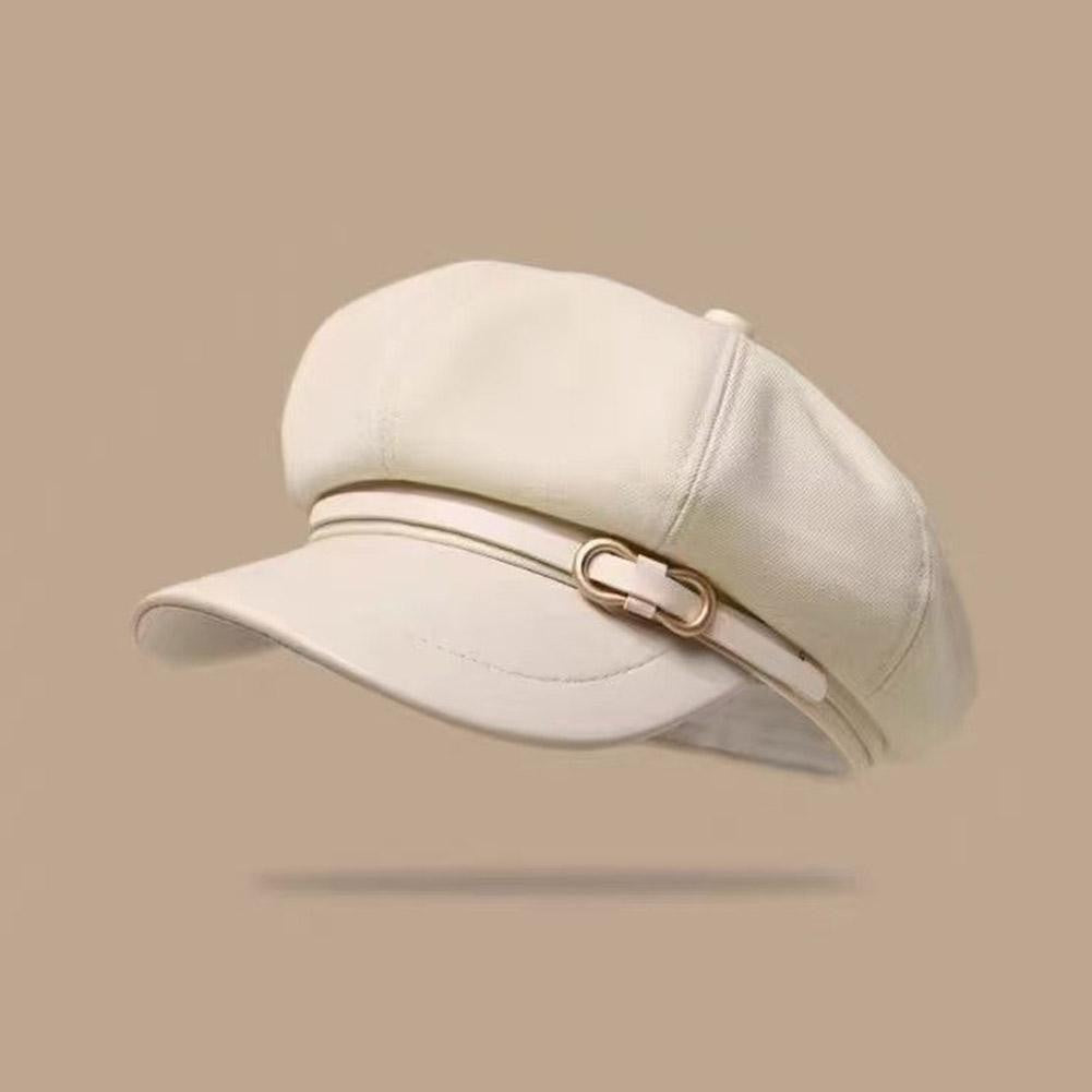 Retro British Style Beret for Women, Versatile Octagonal Newsboy Cap for Big Head Circumference Spring Autumn Hat