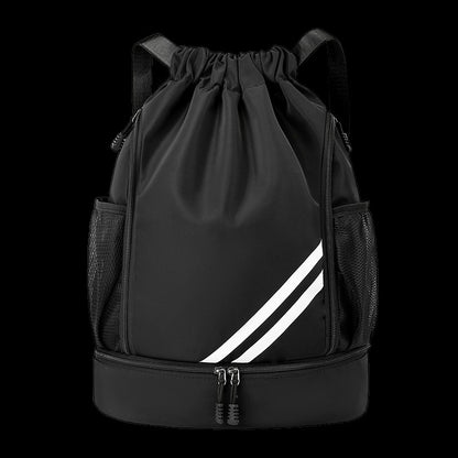 Mochila de Academia Fitness Bolsa Esportiva Feminina Masculina Mochila de Basquete Ao Ar Livre Bolsas de Armazenamento de Futebol Mochila Esportiva com Cordão de Treinamento