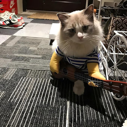 Fantasia de Guitarra para Pets, Fantasias de Cachorro, Gato, Halloween, Natal, Fantasia de Guitarrista Explosivo para Festa, Roupa Engraçada