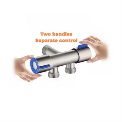 Válvula Angular de Aço Inoxidável Água Fria Simples 1 Entrada 2 Saídas para Banheiro, Vaso Sanitário, Máquina de Lavar, Torneira de Água com Saída Dupla