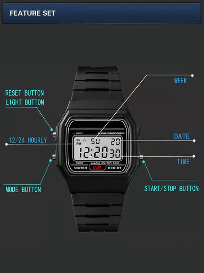 Hot Selling Women LED Digital Electronic Watch Multifunctional Outdoor Simple Leisure Men and Women Sports Watch Reloj
