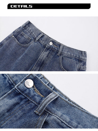 2025 Calças Jeans Casuais Masculinas Coreanas Novas Retas Longas Perna Larga Jeans Cor Sólida Azul Claro Cinza Preto