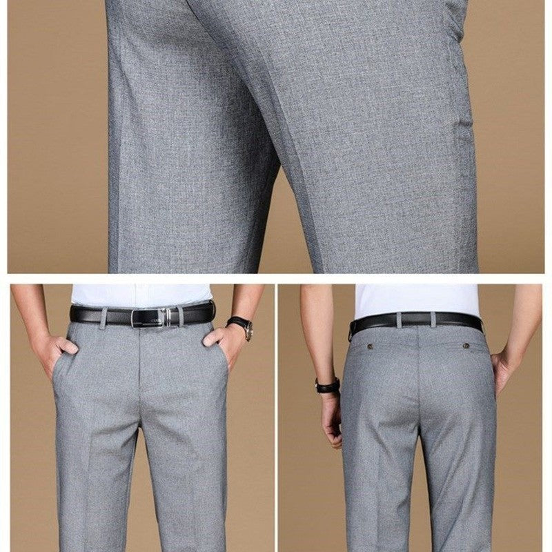 Calça Social Masculina Elegante Negócios Trabalho Super Venda Meia Idade Tamanho Grande 29-40 Calça Masculina de Alta Qualidade Folgada Formal