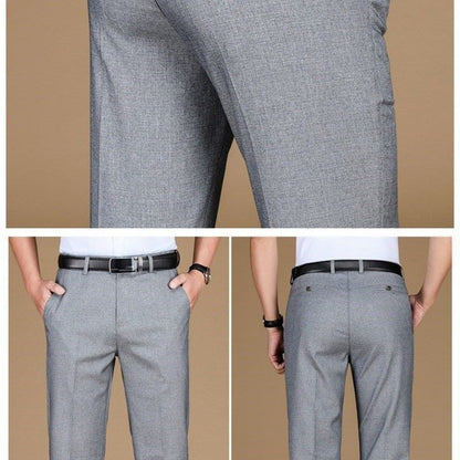 Calça Social Masculina Elegante Negócios Trabalho Super Venda Meia Idade Tamanho Grande 29-40 Calça Masculina de Alta Qualidade Folgada Formal