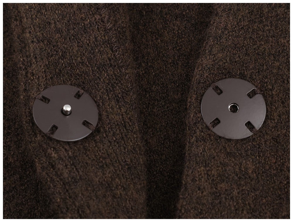 Ladies Coat With Plush Hem Faux Fur Single Breasted Patchwork Knitted Coat Autumn And Winter Daily Fashion Versatile Coat