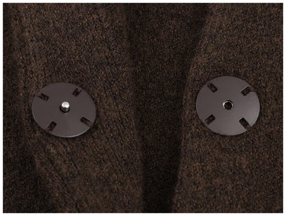 Ladies Coat With Plush Hem Faux Fur Single Breasted Patchwork Knitted Coat Autumn And Winter Daily Fashion Versatile Coat