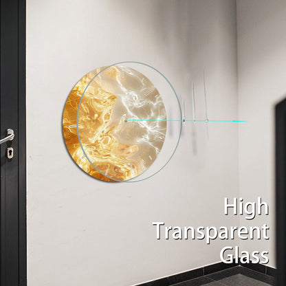 1pc glass wall clock, modern light luxury gold design wall clock, silent clock, home decoration, living room bedroom decoration