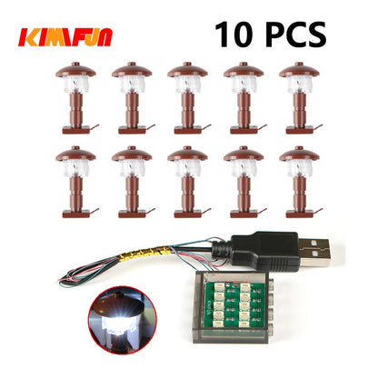 10PCS 0.8mm Pino RGB LED Blocos de Montar USB Lâmpada DIY Luz de Rua Cidade Decoração Elétrica 1X1 Tijolo Compatível com Todas as Marcas