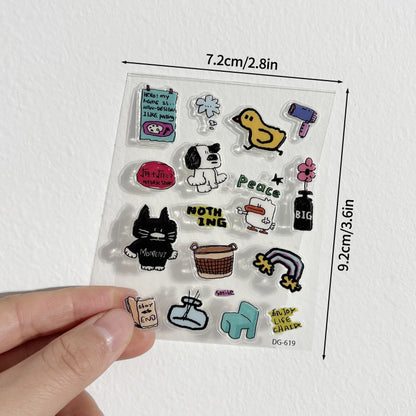 Korean INS-style Jelly Stickers Cute 3D Relief Decal Decorative Kawaii Stickers Mobile Phone Case DIY PC Waterproof Decals