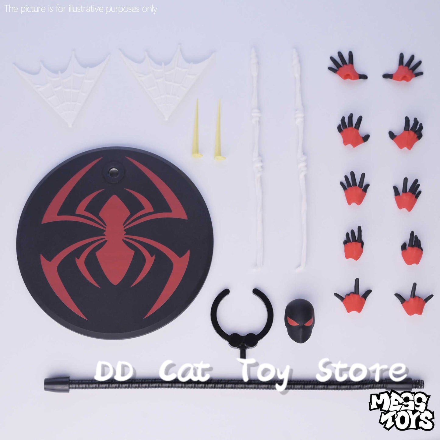 Boneco Homem-Aranha Feito à Mão Modelo Personalizado Brinquedo CT Preto Vermelho Homem-Aranha Boneco de Ação para Crianças Presente Colecionável da MessToys