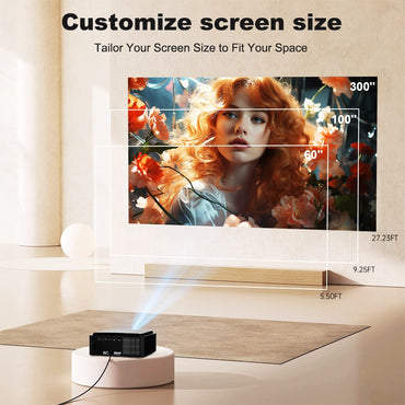 Projetor DESS 1080P Full HD Novo Projetor LED 4K Dual WiFi Android Smart TV Projetor para Home Theater e Conferência Google Assistant