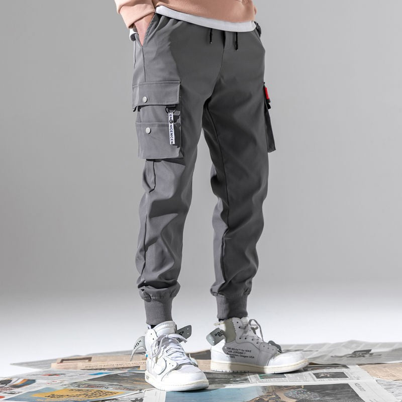 Hot Big Pockets Cargo Pants Men High Waist Loose Streetwear Baggy Tactical Trouser Fashion Hip Hop Joggers Trousers