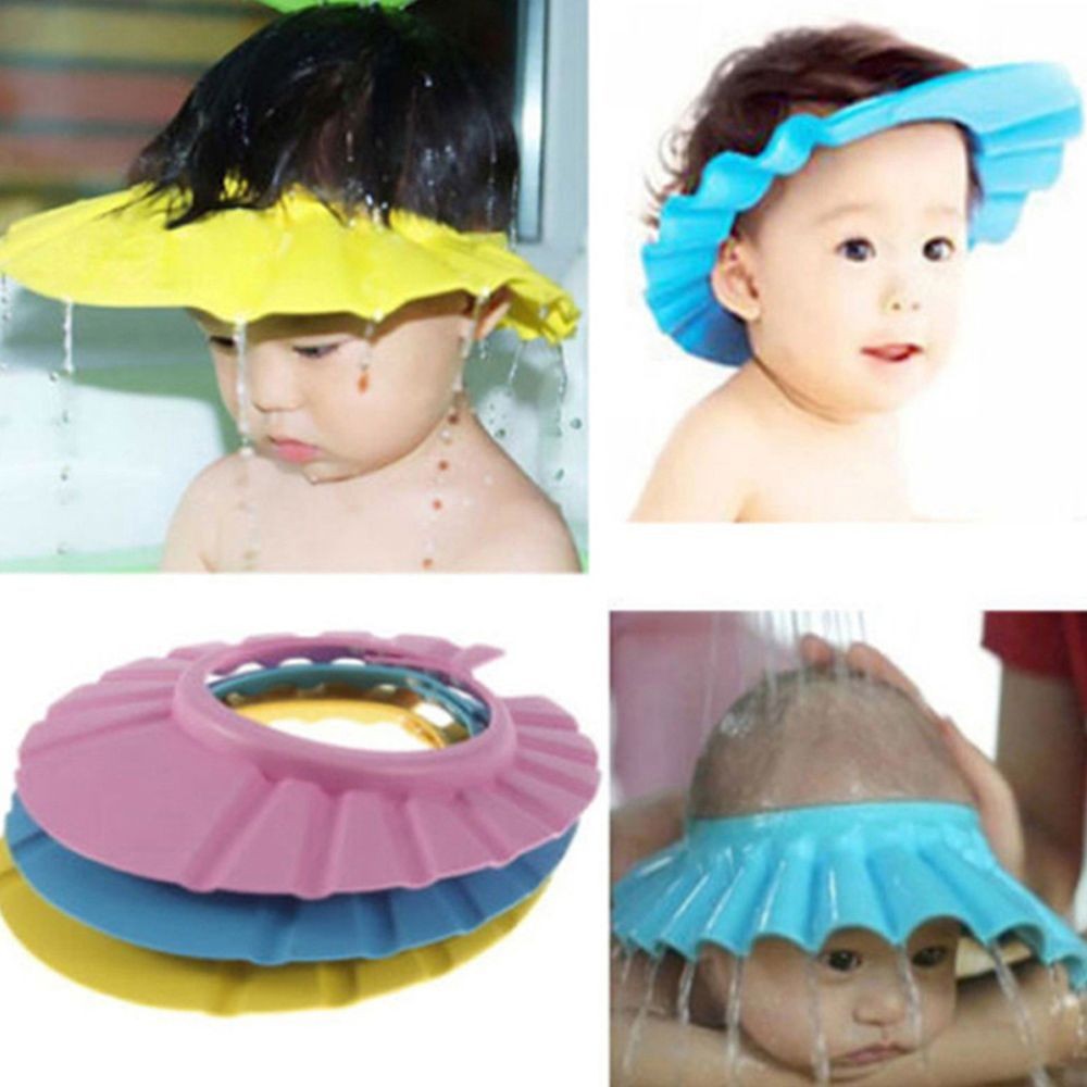 Touca de Banho Protetora Ajustável para Cabelo de Bebês e Crianças