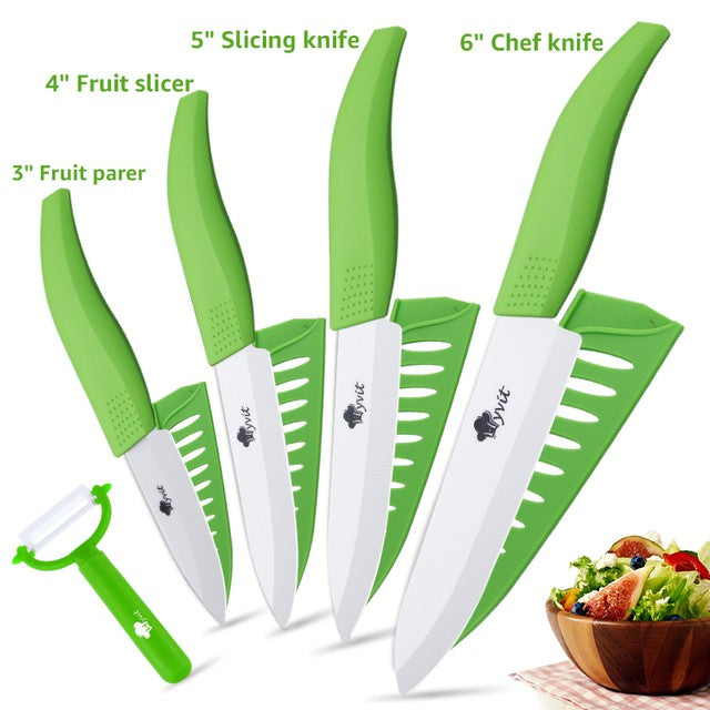 Ceramic Knives Set for Kitchen 3 4 5 6inch Chef Knife Anti-slip Handle Rustproof Blade Fruit Vegetable Slicer Paring Cook Cutter