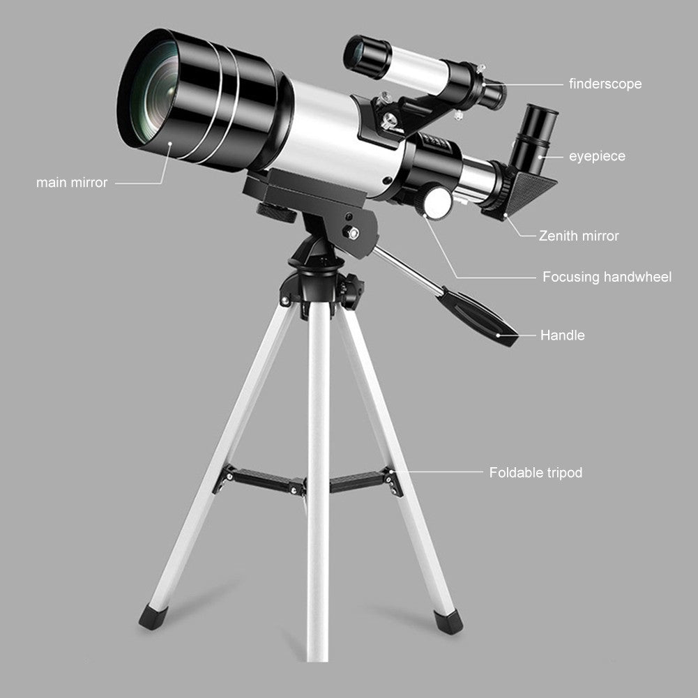 Telescópio Profissional de Viagem Telescópio Astronômico de Viagem com Abertura de 70mm Telescópios Refratores para Iniciantes em Astronomia