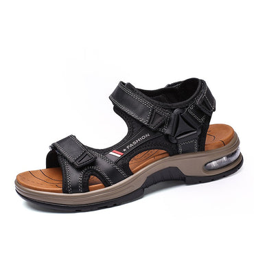 Fashion Men's Sandals Summer Soft Beach Flip Flop Comfortable Genuine Leather Sandals Outdoor Men Roman Sandals Size 46