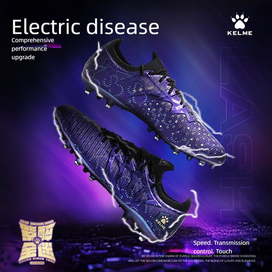 KELME Adult football boots Men's Disease Electric 3.0 Short Spikes Soccer shoes Children's MG Professional Match Training Shoes