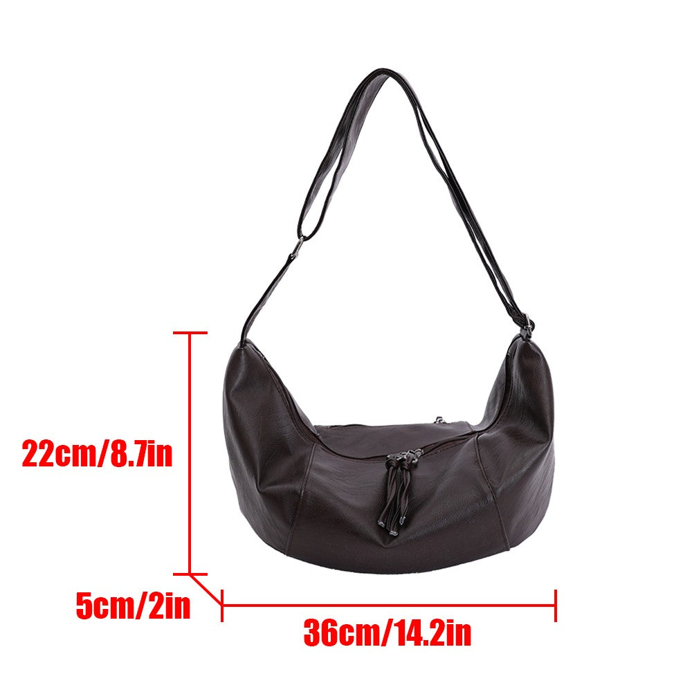 Small Niche Design Women's Large-Capacity Autumn and Winter Versatile Wide-Strap Single Shoulder Crossbody Dumpling Bag