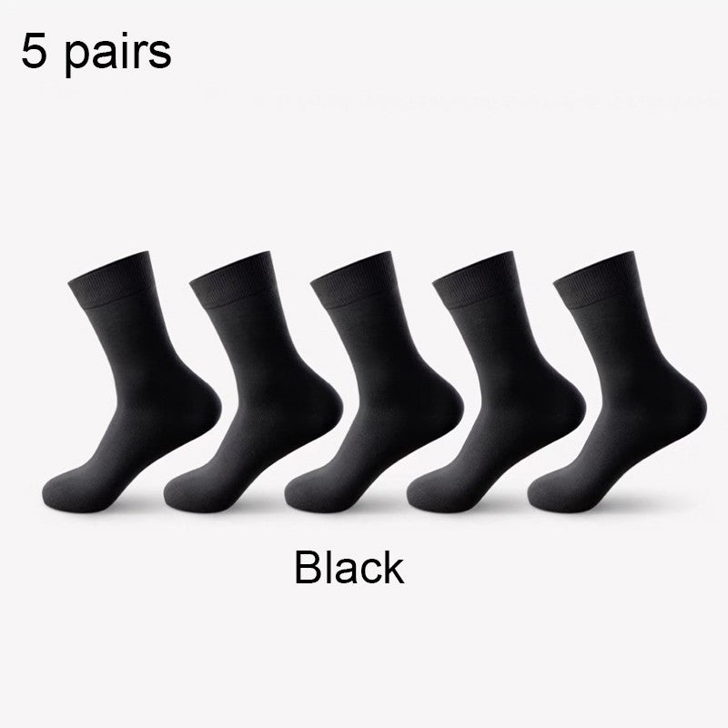 ZEXOLAP 2025 High Quality Casual Men's Business Socks Summer Winter Cotton Socks Quick Drying Black White Long Sock Plus Size US
