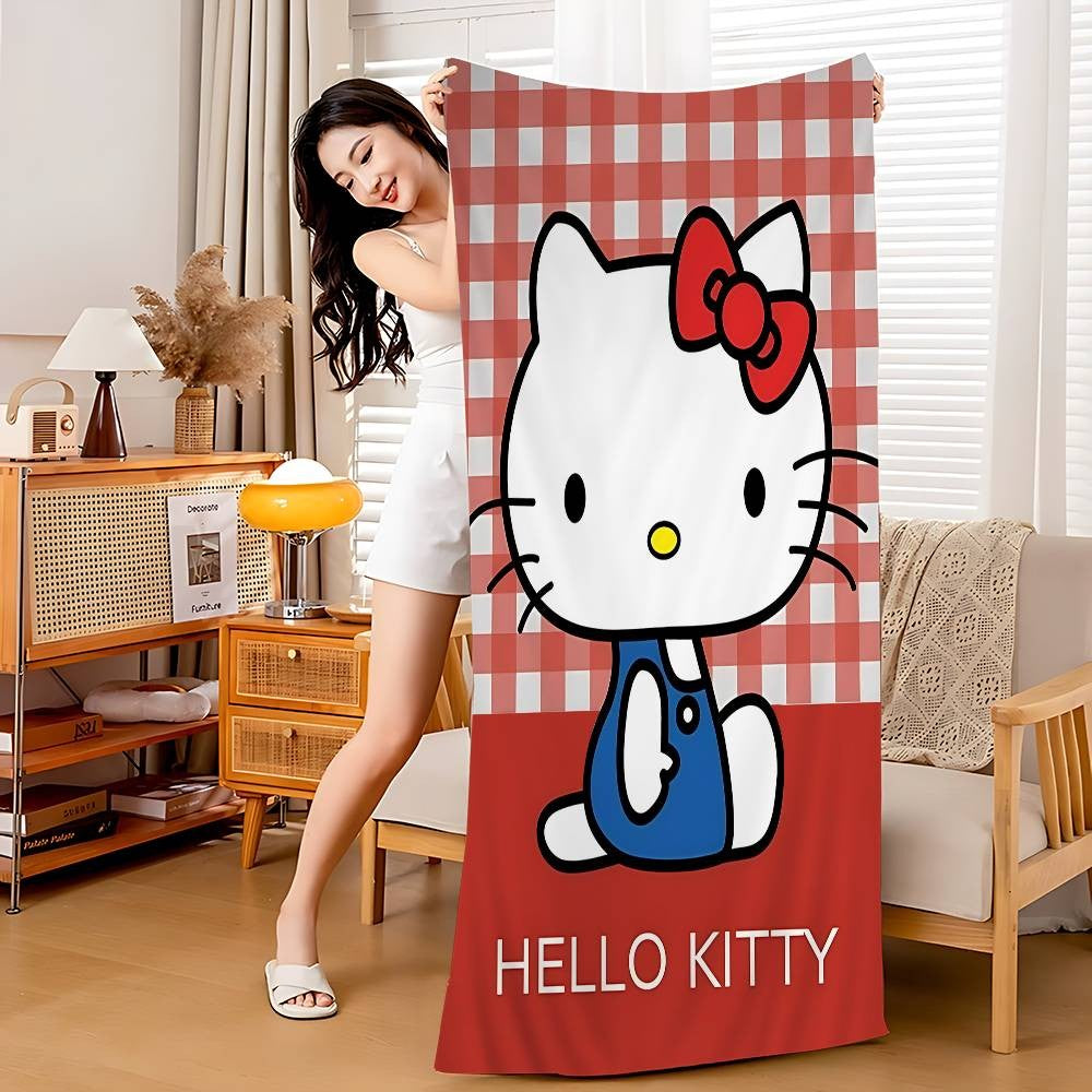 Kawaii H-Hello Kitty Microfiber Beach Towel Absorbent Quick Dry Soft Yoga Swimming Resort Mountain Climbing Towel