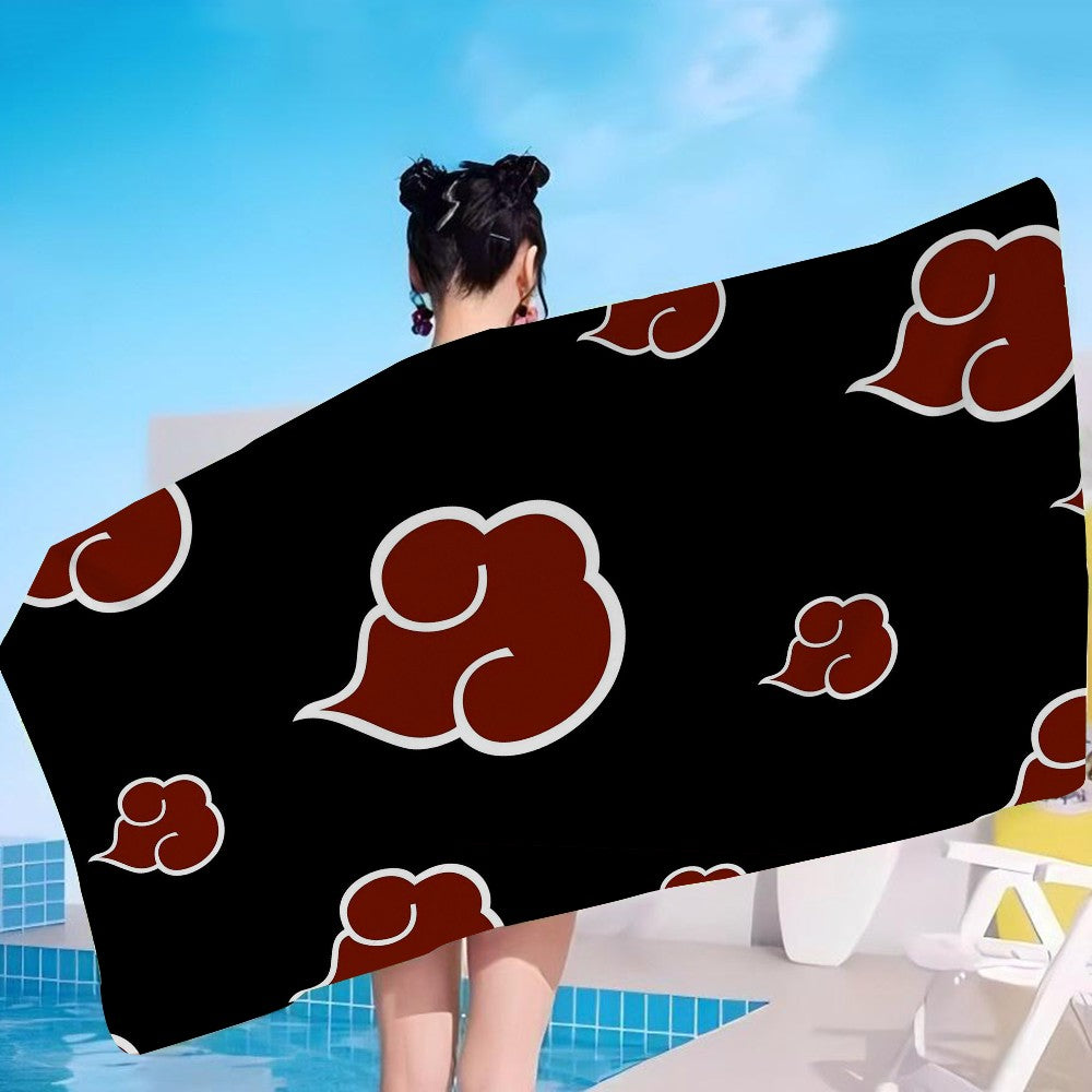 N-Naruto A-Akatsuki Anime Beach Swimming Towel Soft Absorbent Washcloth Children's Gifts for Kids Travel Camping Gym