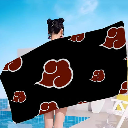 N-Naruto A-Akatsuki Anime Beach Swimming Towel Soft Absorbent Washcloth Children's Gifts for Kids Travel Camping Gym