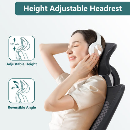 JHK Ergonomic Lumbar Support Mesh Backrest Office Chair Adjustable Height Headrest Breathable Back Rolling Swivel Gaming Chairs