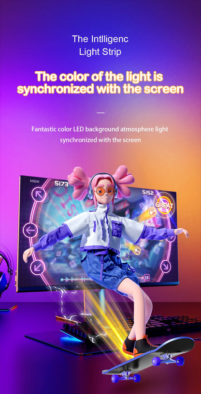 Smart LED Gaming Strip Light Computer Monitor Backlight Sync Strip Light RGB Light Bar Screen USB Gaming Bedroom Decor Lamp