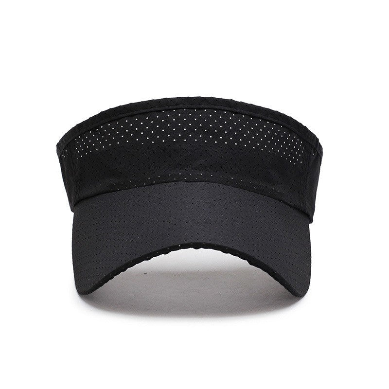 Chapéus de sol de verão respiráveis, masculinos e femininos, com viseira ajustável, proteção UV, parte superior vazia, sólida, para esportes, tênis, corrida, boné de proteção solar