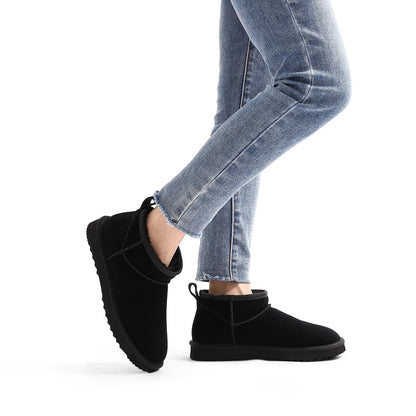 Bebealy Winter Suede Boots For Women Classci Genuine Brand Women Boots Outdoor Short Plush Antiskid Ankle Boots Cozy Fuzzy Boots