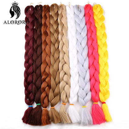 Cabelo Trançado Sintético Jumbo Alororo 82 polegadas Cabelo Falso Africano Fibra de Alta Temperatura Roxo Vermelho Extensões de Cabelo para Mulheres